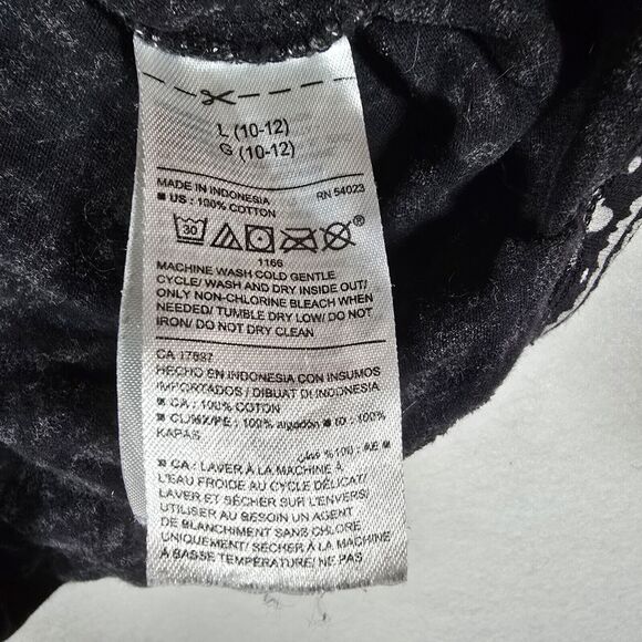 Old Navy Girls Kids Dress Black White Cotton Size L (10-12) - Picture 6 of 10